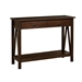 2-Drawer Console Sofa Table Living Room Storage Shelf in Tobacco Brown