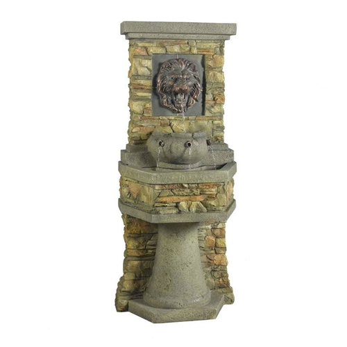 Indoor / Outdoor Water Fountain with Bronze Hued Lion Head