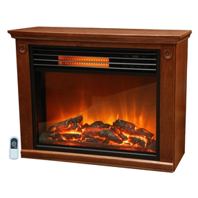 Infrared Electric Fireplace Space Heater 1500-watt Medium Oak Finish