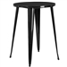 Modern 30-inch Outdoor Round Metal Cafe Bar Patio Table in Black