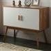 Mid-Century Modern Console Table Storage Cabinet with Solid Wood Legs