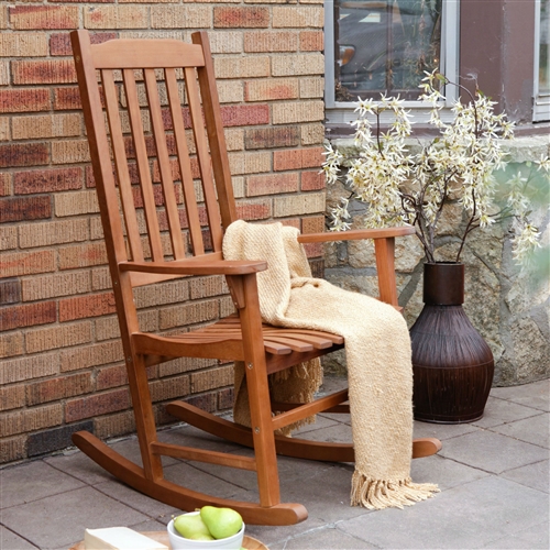 Indoor/Outdoor Natural Slat Rocking Chair