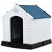 Medium size Outdoor Heavy Duty Blue and White Plastic Dog House