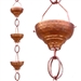 Pure Copper 8.5-Ft Rain Chain with 13 Hammered Funnel Shape Cups