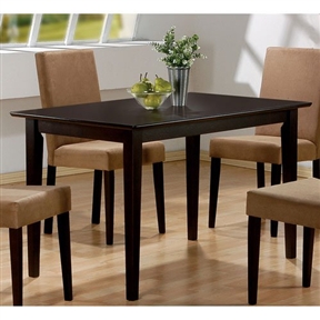 Casual Rectangular Dining Table in Dark Brown Cappuccino Wood Finish