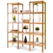 Bamboo Wood 4-Shelf Bookcase Plant Stand Shelving Unit