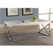 Modern Coffee Table in Glossy White with Chrome Metal Frame