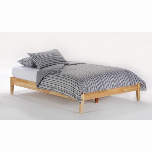 Basic Platform Bed Frame in Natural Wood Finish