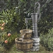 Outdoor Water Pump Half Whiskey Barrel Style Water Fountain