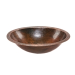 Oval Hammered Copper Bathroom Vessel Sink 17 x 12 inch