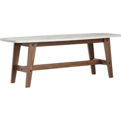 Modern Wood Coffee Table with Faux Marble Top