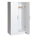 White 2-Door Wardrobe Cabinet with Hanging Rail and Storage Shelf