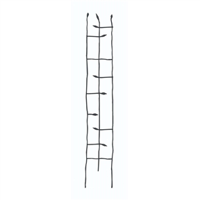 6-Ft High Narrow Garden Trellis in Metal Sprouting Twig Leaf