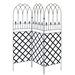 6-Ft High 3-Panel Black Metal Lattice Screen Garden Trellis