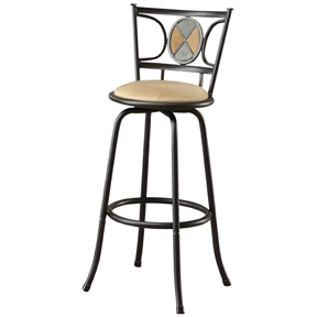 Set of 2 - Adjustable Height Contemporary Swivel Barstool