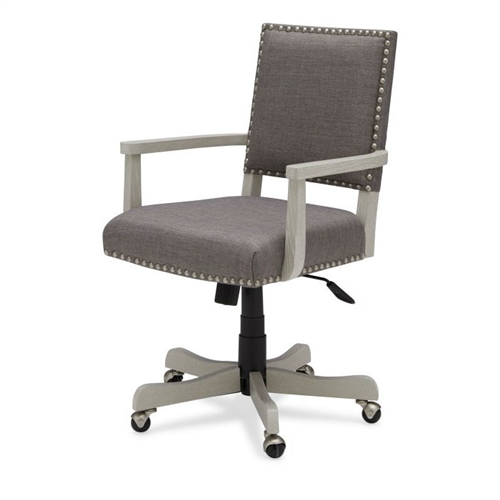 Charcoal Linen Upholstered Adjustable Height Tilt Task Office Chair