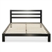 Queen Heavy Duty Metal Platform Bed Frame with Headboard and Wood Slats