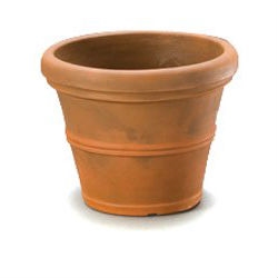 12-inch Diameter Round Planter in Rust color Weather Resistant Poly Resin Plastic