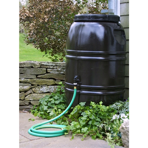 60-Gallon Rain Barrel in Earth Brown Food Grade Plastic