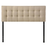 Full size Modern Beige Tan Taupe Fabric Tufted Upholstered Headboard