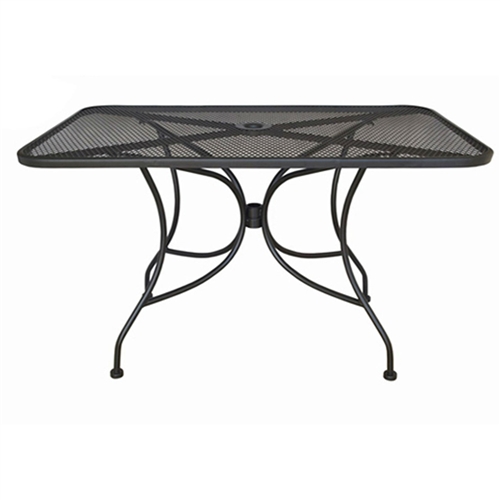 Black Metal 48 x 30 inch Outdoor Patio Table