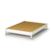 Full size Simple Platform Bed in White Finish - Modern Design