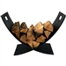 Modern Outdoor Indoor Heavy Duty Black Steel Firewood Log Holder Rack