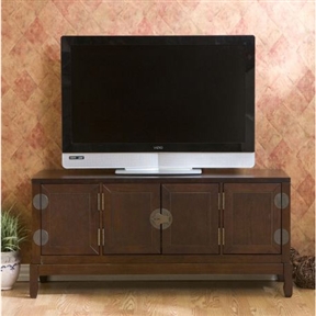 Oriental Style Entertainment Center in Espresso Finish