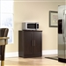 Contemporary Kitchen Storage Microwave Cabinet in Dark Oak