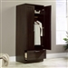 Bedroom Wardrobe Armoire Cabinet in Dark Brown Oak Wood Finish