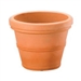 Weathered Terracotta 12-inch Diameter Round Planter in Poly Resin