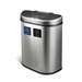 Dual Stainless Steel 18-Gallon Trash Can Recycle Bin with Motion Sensor Lid