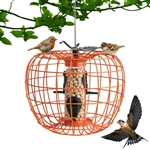 Outdoor Squirrel Resistant Orange Metal Mesh Small Bird Feeder