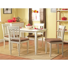 White 5-Piece Dining Table and Chairs Set