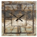 Square 27.5-inch Wood and Metal Wall Clock Industrial Style