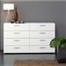 White Modern Bedroom 8-Drawer Double Dresser