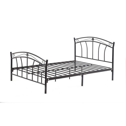 Twin size Black Metal Platform Bed Frame with Headboard and Footboard