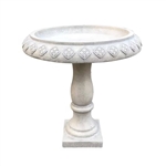 Lightweight Weathered Concrete Fiberglass Stone Birdbath - 22-inch Diameter