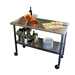 2ft x 4ft Stainless Steel Top Kitchen Prep Table with Locking Casters Wheels