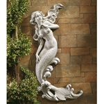 Outdoor Patio Wall Decor Mermaid Wall-Mounted Garden Statue