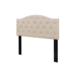 Twin Size Beige Upholstered Tufted Adjustable Height Headboard