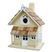 Yellow Victorian Cottage Wood Outdoor Birdhouse