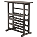 Floor-Standing Dark Espresso Brown 24-Bottle Wine Rack