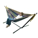 Tropical Fabric Double Hammock with 9-Foot Steel Stand