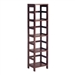 4-Shelf Narrow Shelving Unit Bookcase Tower in Espresso