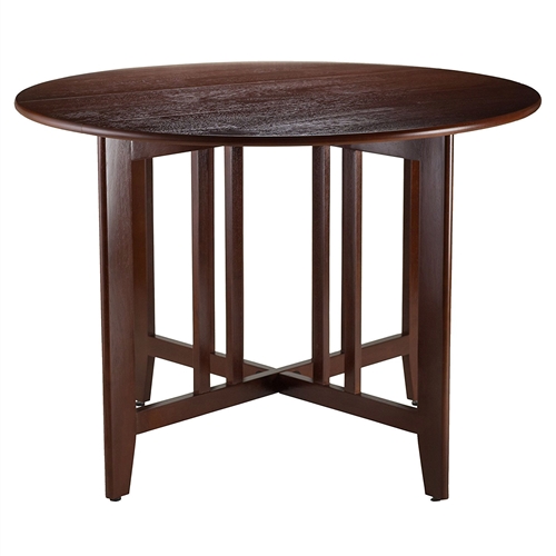 Mission Style Round 42-inch Double Drop Leaf Dining Table