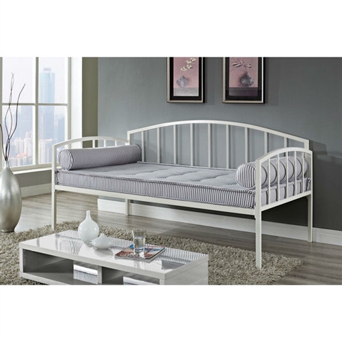 Twin size White Metal Day Bed Frame - 600 lb Weight Limit