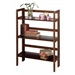 3-Shelf Stackable Folding Bookcase in Distressed Walnut Finish