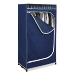 Portable Clothes Closet Wardrobe in Blue Breathable Fabric