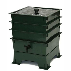 3-Tray Worm Composter - Worm Compost Factory in Green